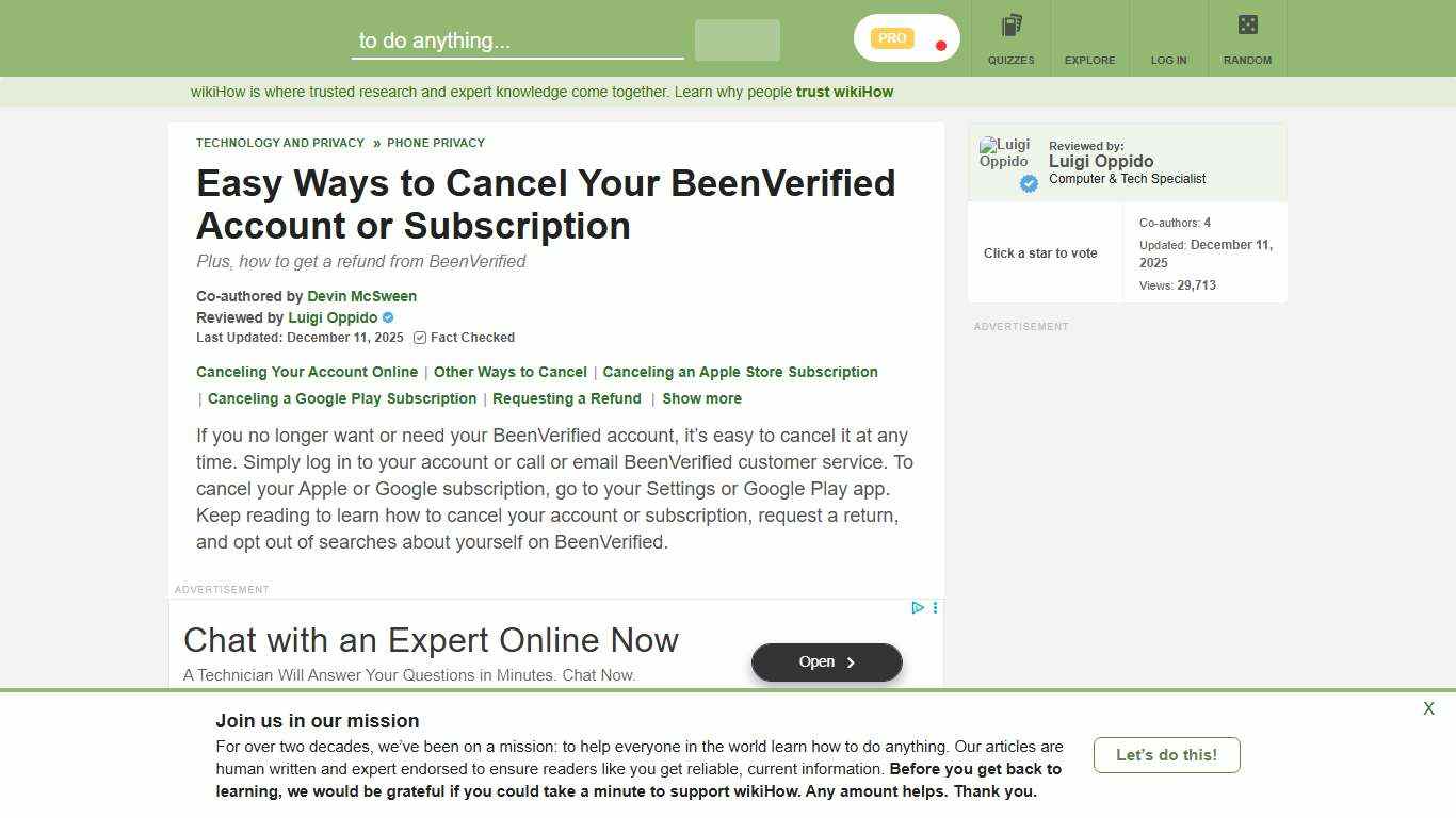 How to Easily Cancel a BeenVerified Account or Subscription